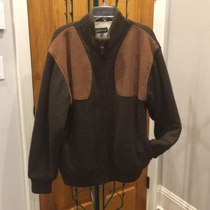 MEN'S ORVIS fleece lined wool sweater/jacket
